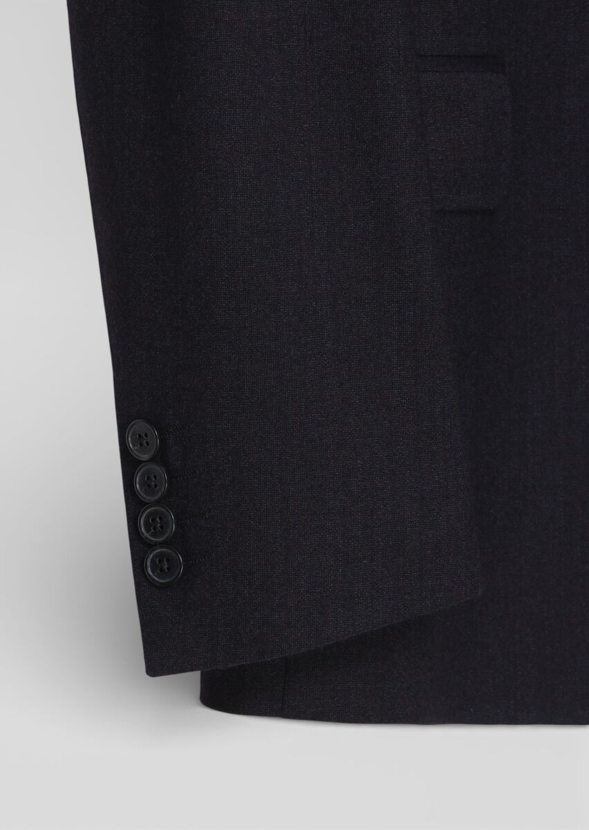 Bordo Düz Zeroweight Slim Fit Yün Karışımlı Takım Elbise - 8