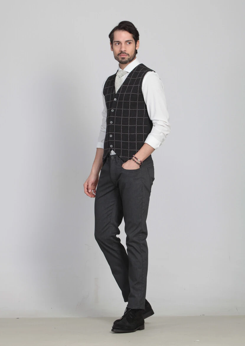 Bordo Regular Fit Casual Örme Triko Yelek - 3