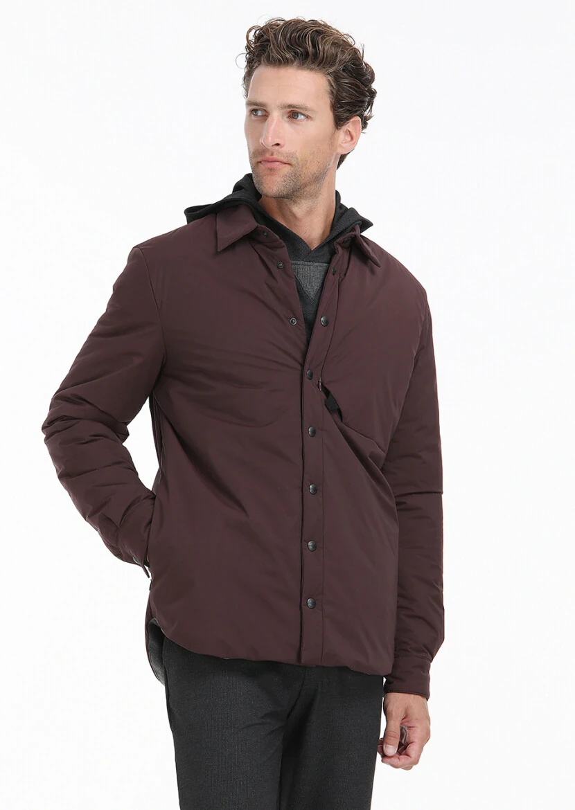 Bordo Regular Fit Micro Jel Elyaflı Spor Ceket - 2