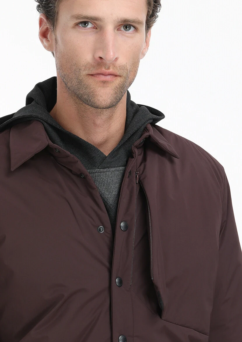 Bordo Regular Fit Micro Jel Elyaflı Spor Ceket - 3