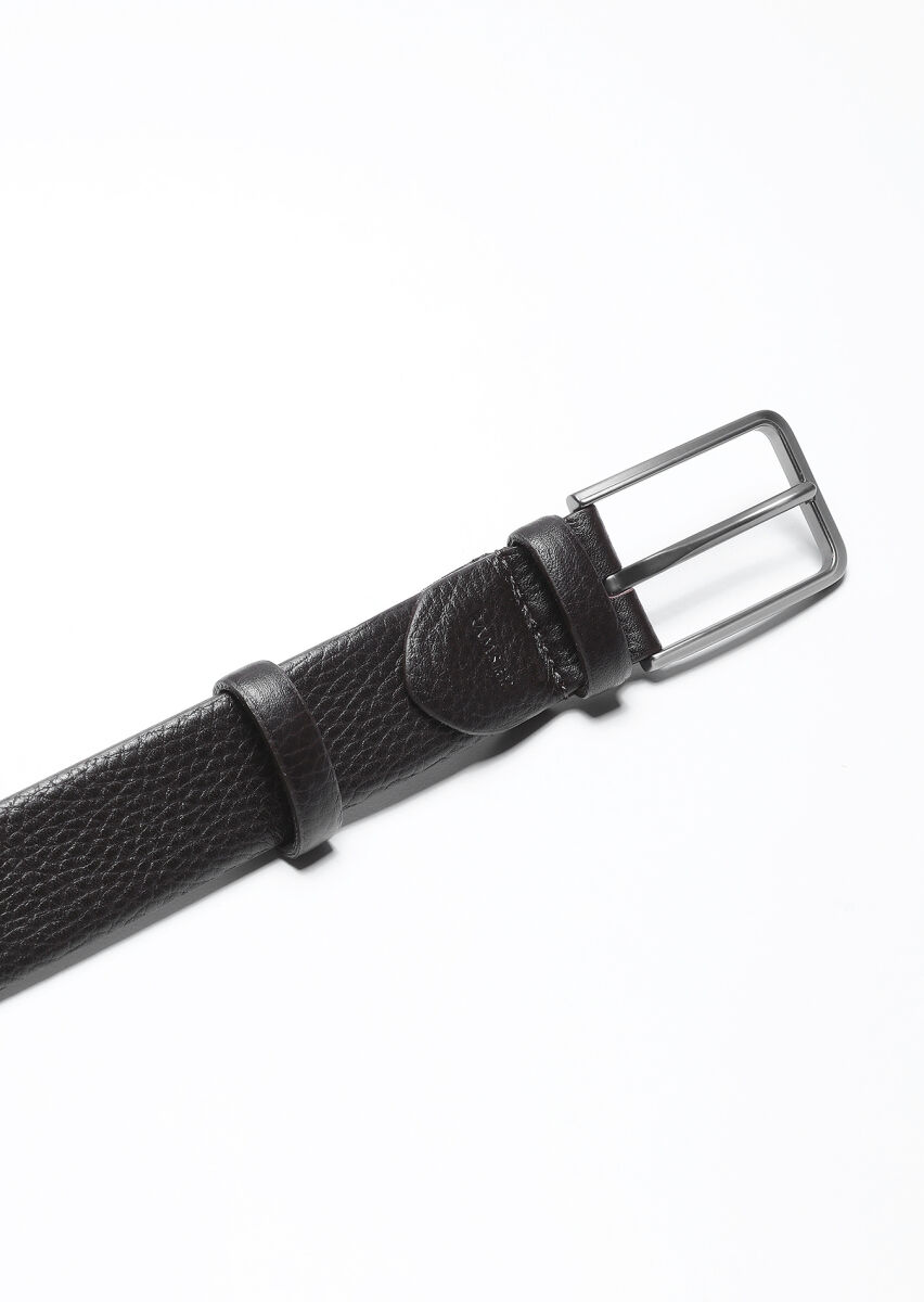 Brown %100 Cow Leather Belt - 2