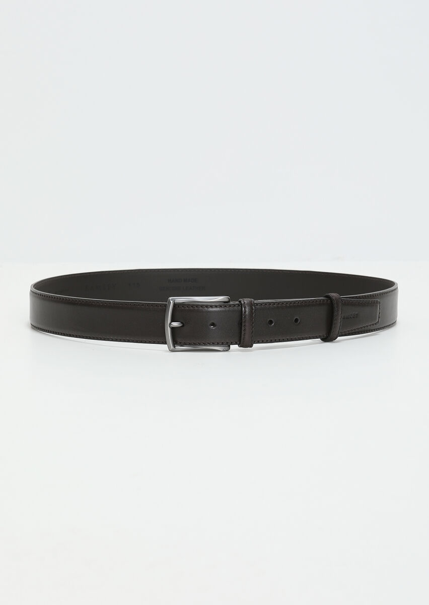 Brown %100 Cow Leather Belt - 1