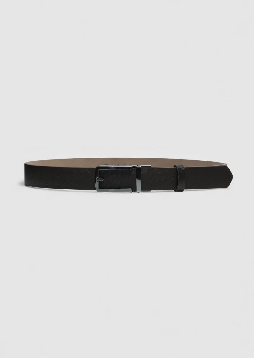 Brown %100 Leather Belt - 1
