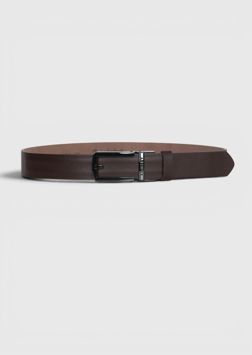 Brown %100 Leather Belt - RAMSEY