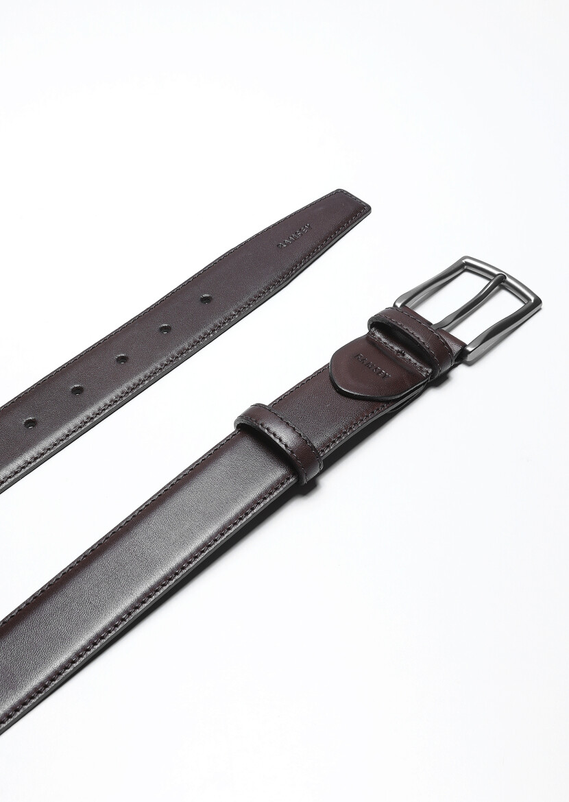 Brown %100 Leather Belt - RAMSEY