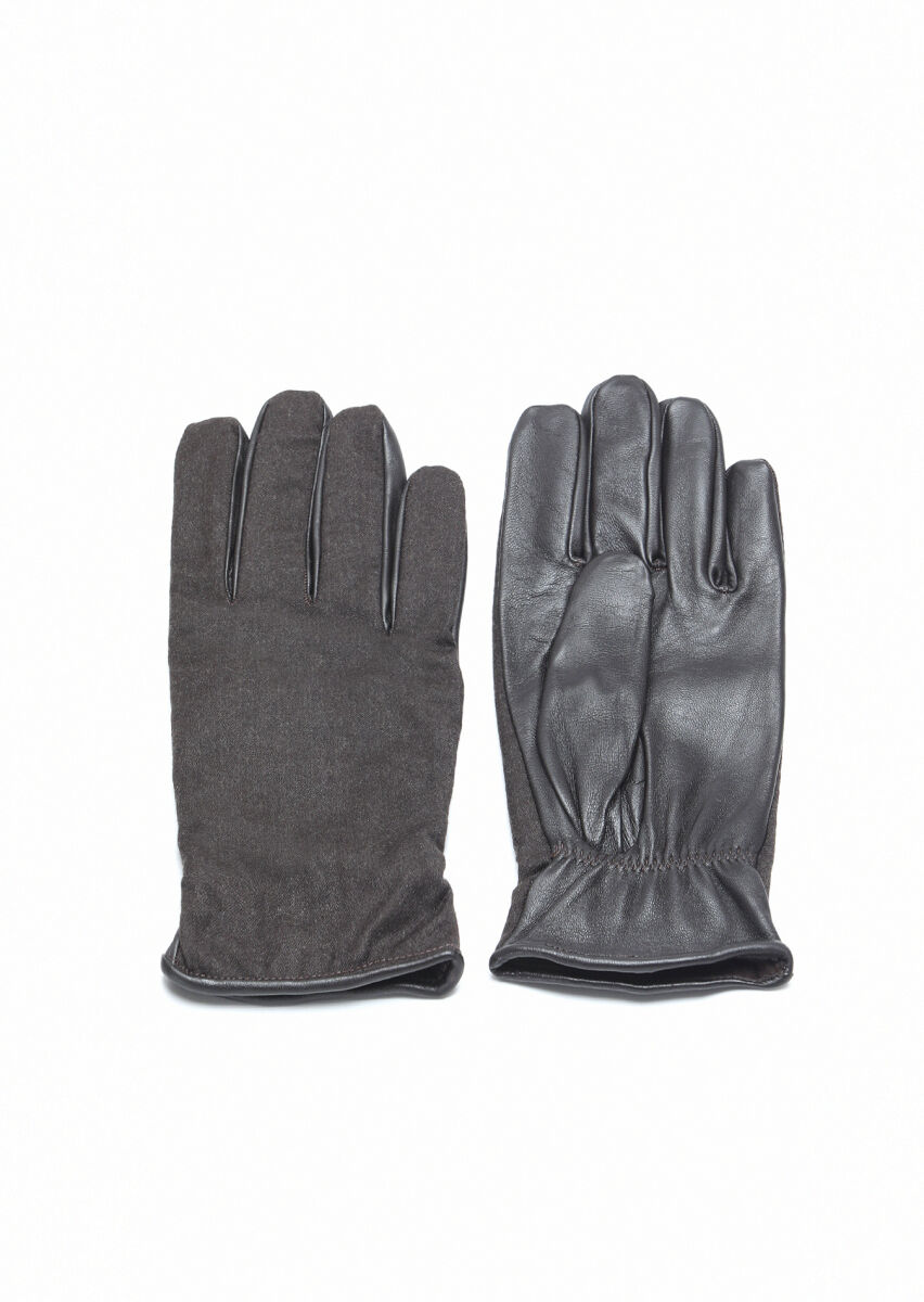 Brown %50 Dana Derisi ,%50 Yün Glove - 1