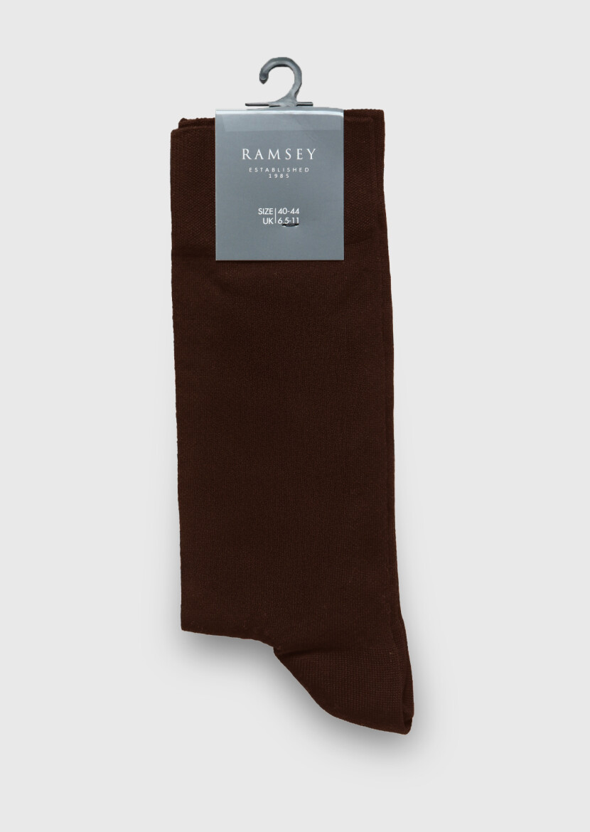 Brown %80 Pamuk ,%20 Polyamid Socks 