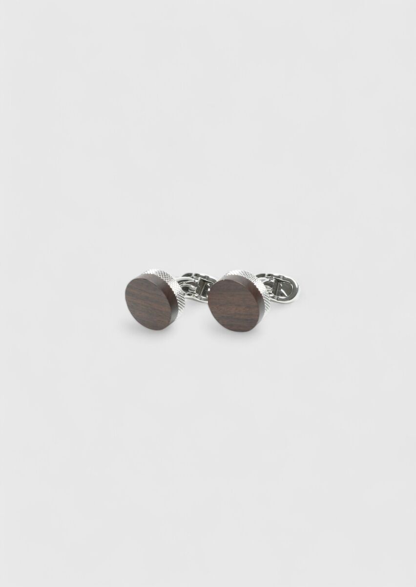 Brown Brass Cuff Link - 1