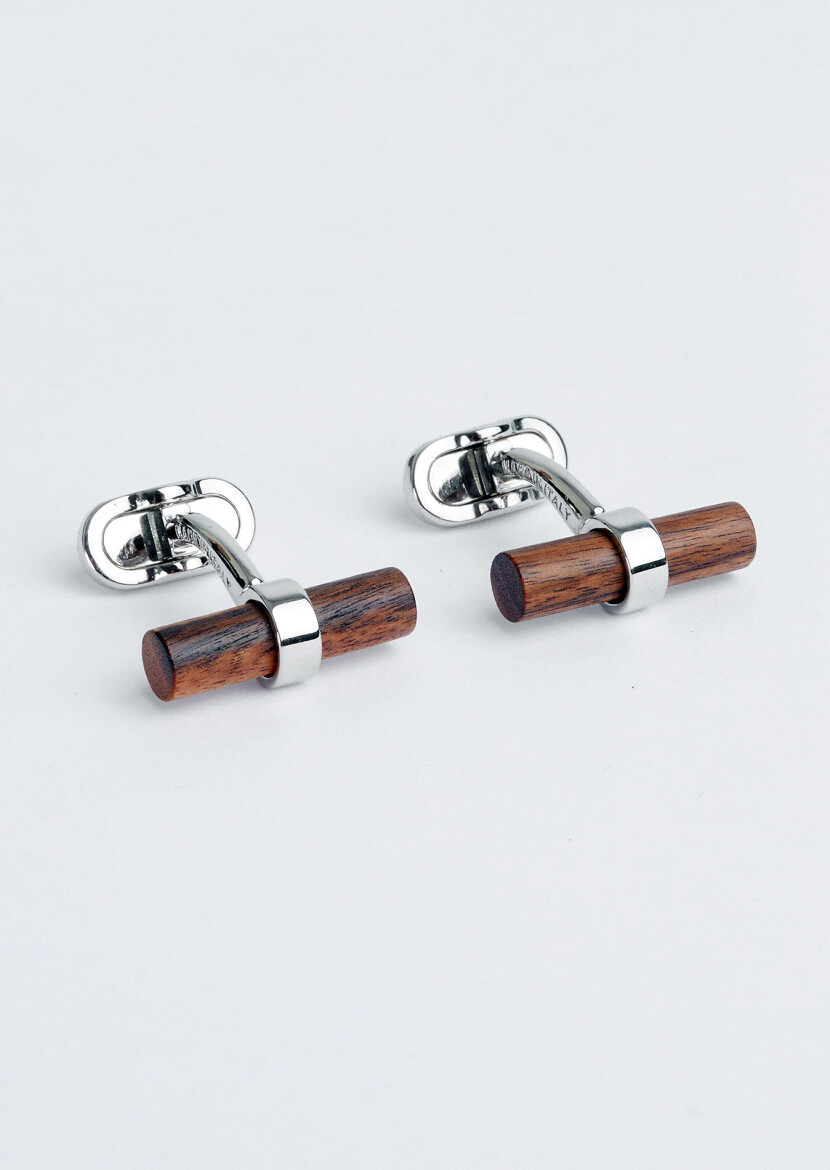 Brown Brass Cuff Link - 1