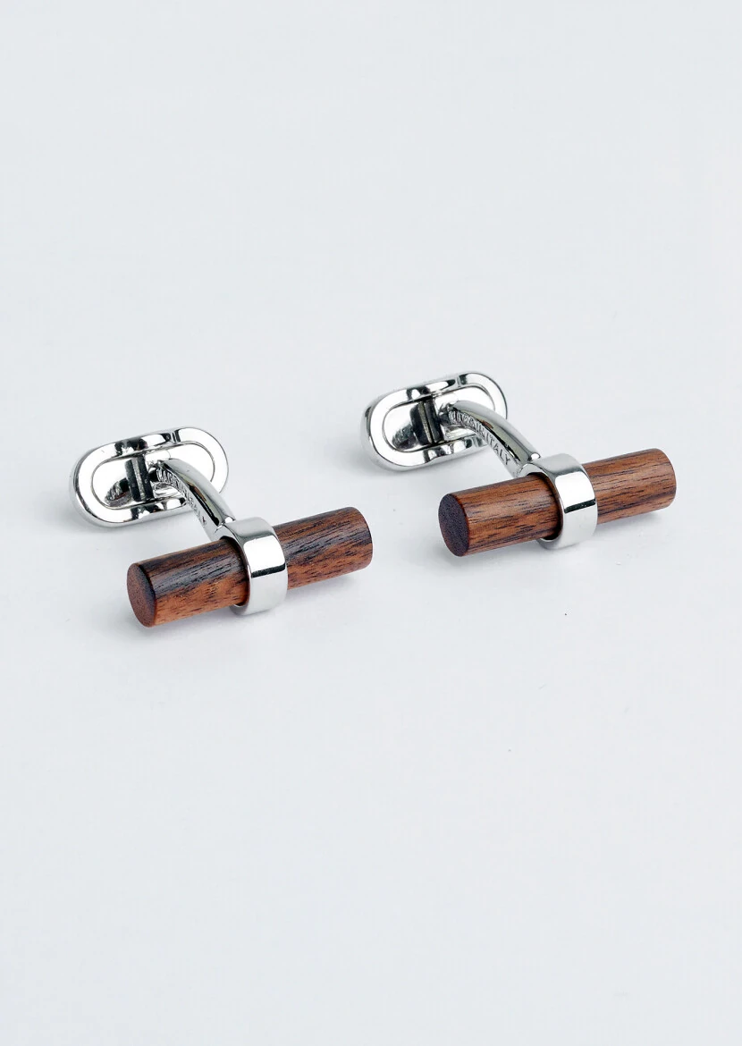 Brown Brass Cuff Link - 1