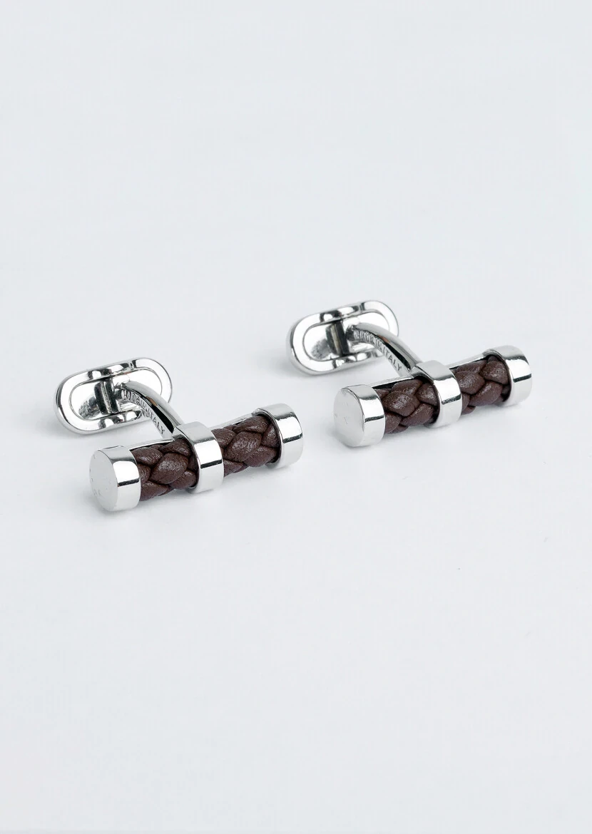 Brown Brass Cuff Link - 1