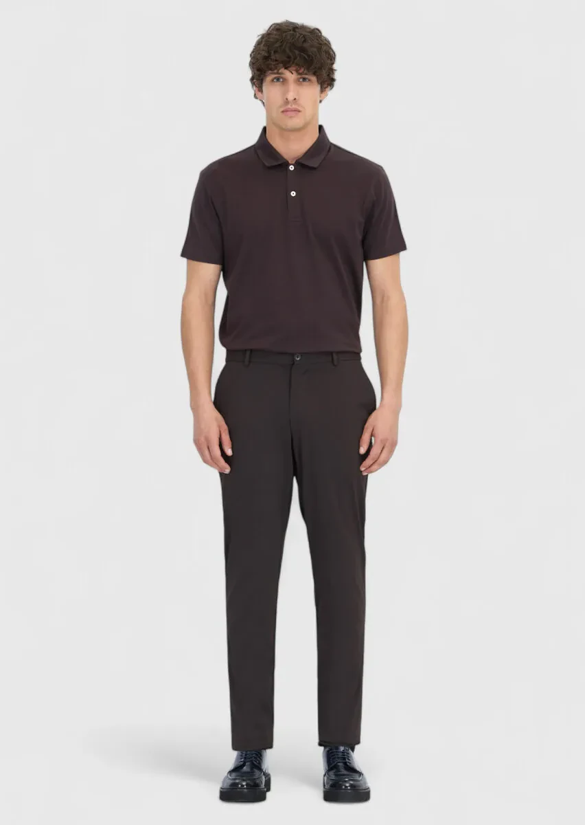 Brown Knitting Jogging Fit Casual Trousers - 1