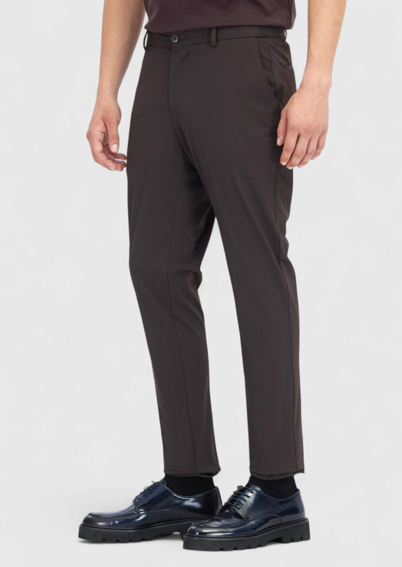 Brown Knitting Jogging Fit Casual Trousers - 3