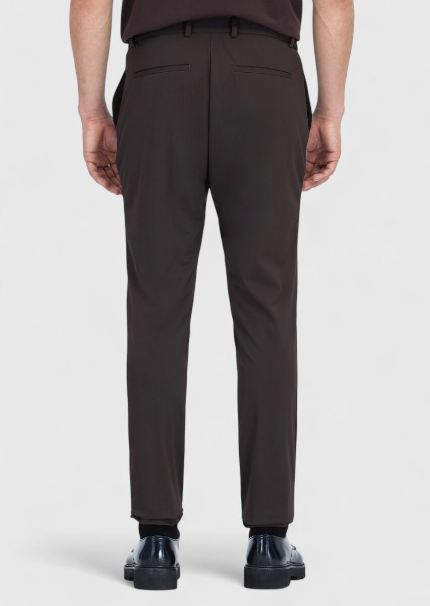 Brown Knitting Jogging Fit Casual Trousers - 5