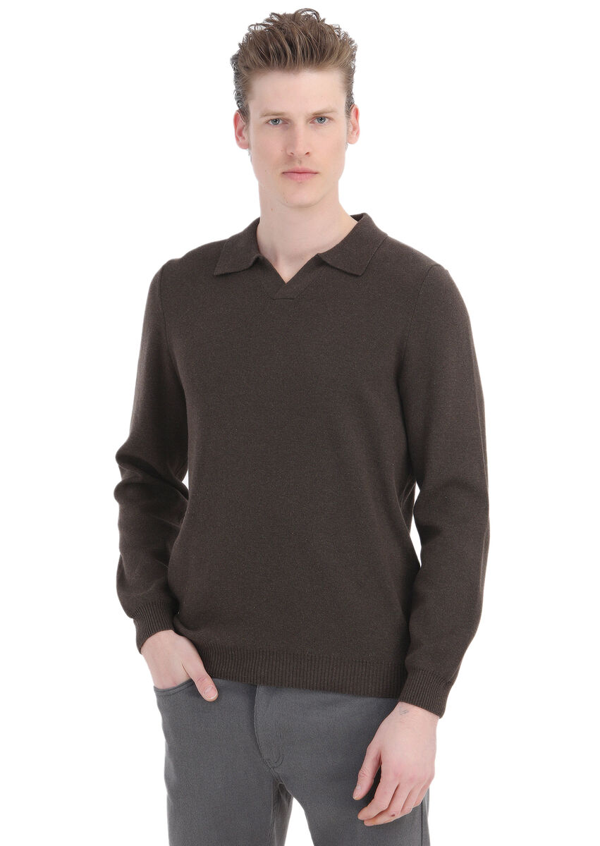 Brown Knitwear Sweatshirt - 1