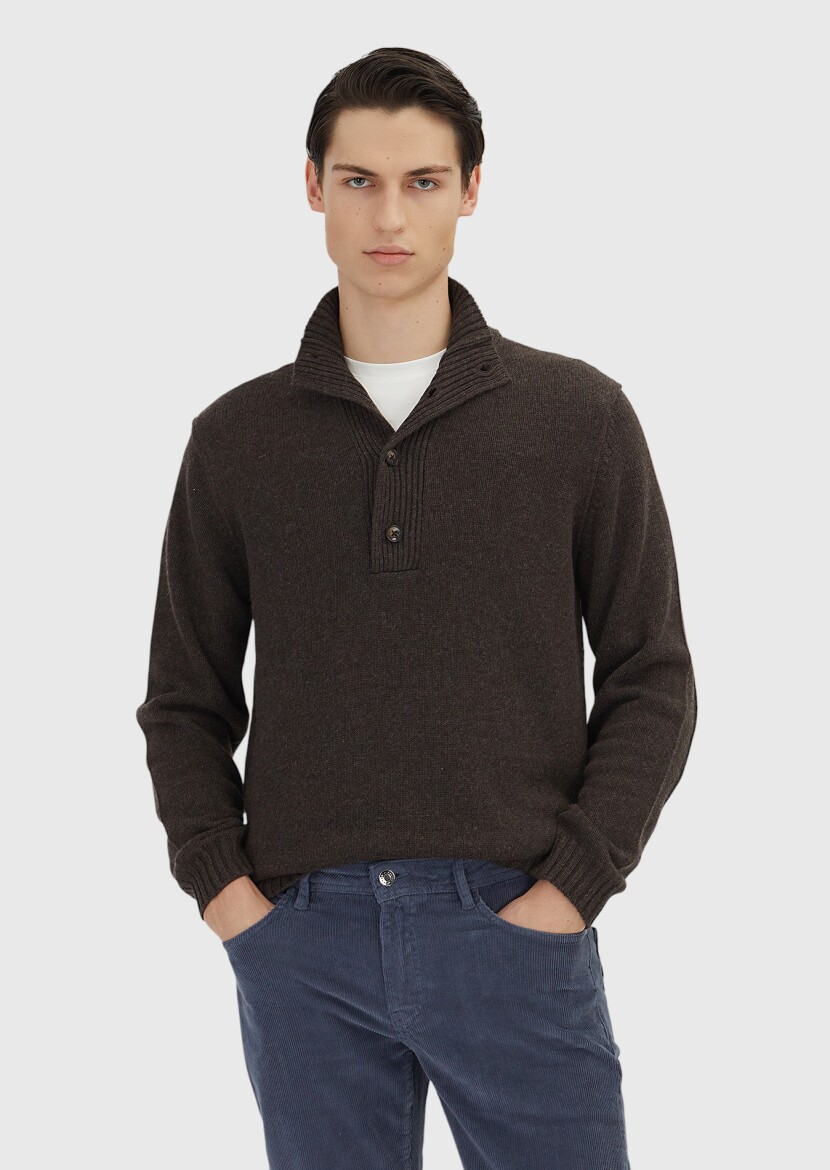 Brown Knitwear Sweatshirt - 1