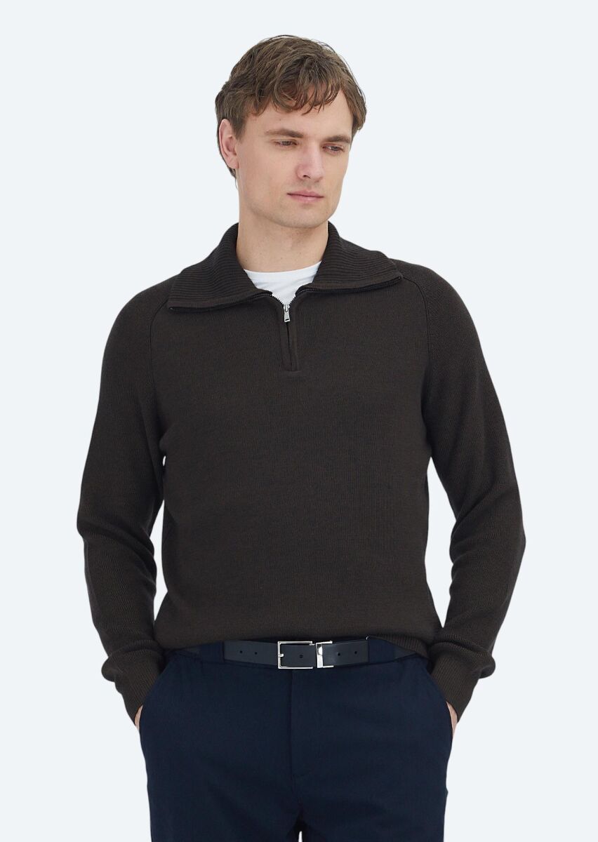 Brown Knitwear Sweatshirt - 1