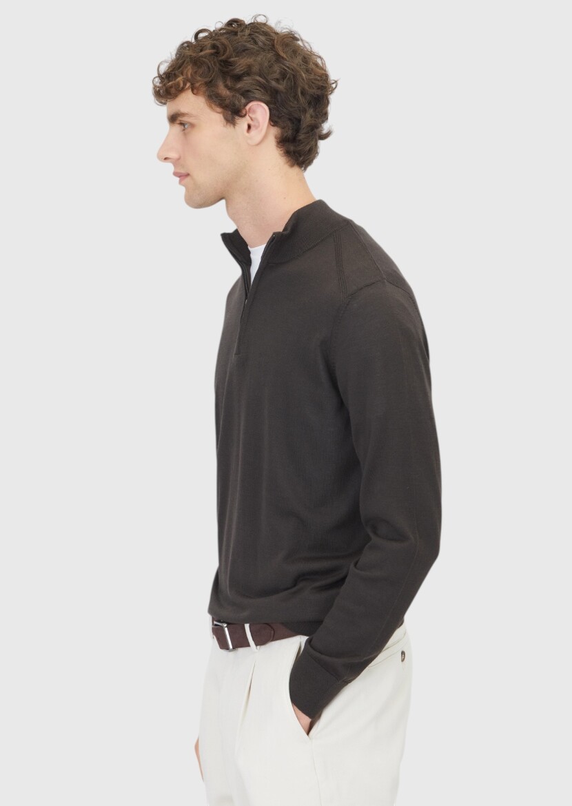 Brown Knitwear Sweatshirt - 4