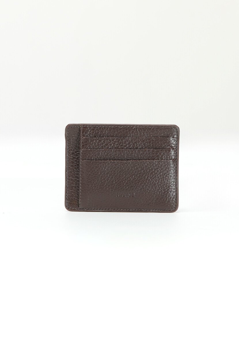 Brown Leather Card Holder - 1