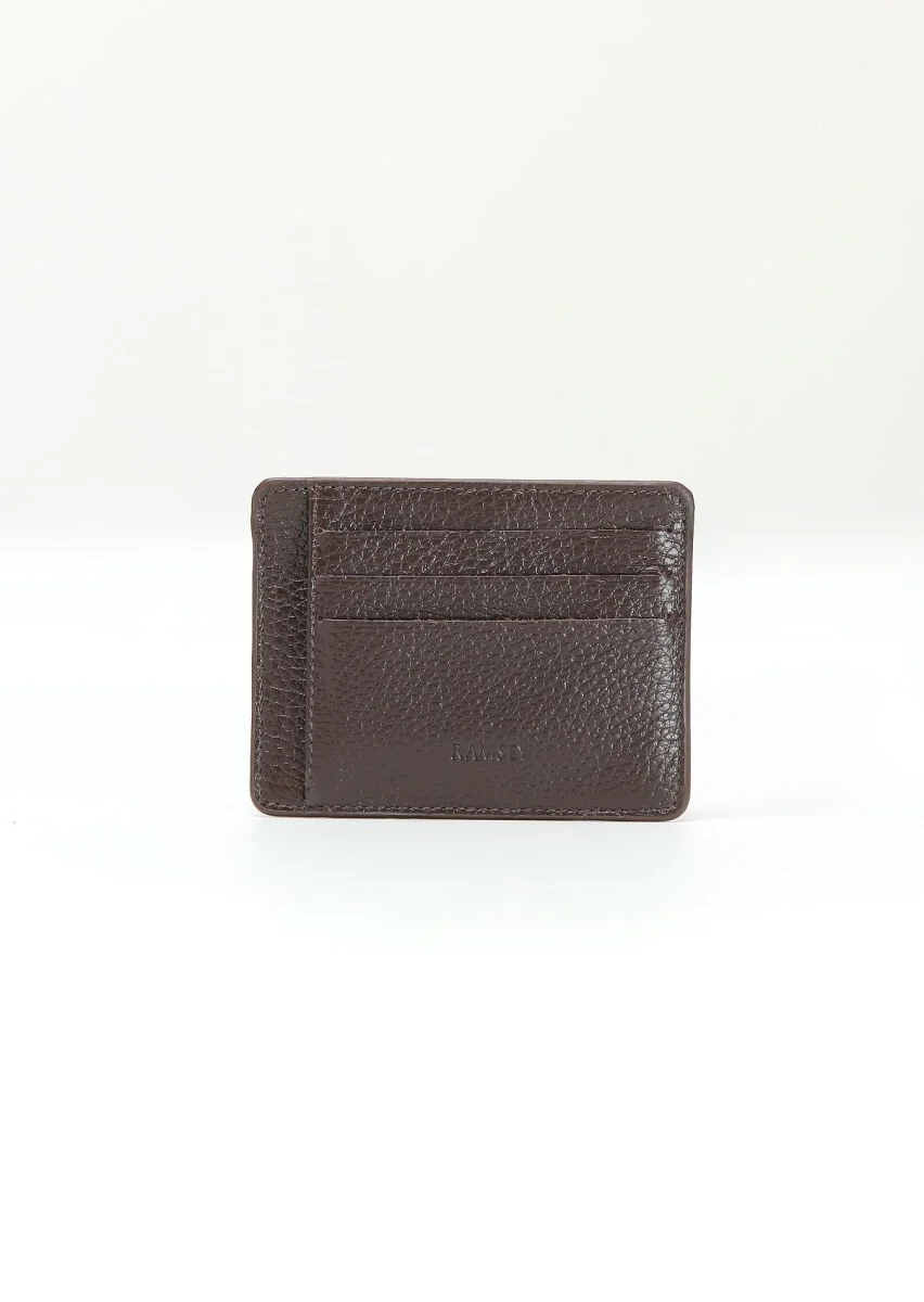 Brown Leather Card Holder - 1