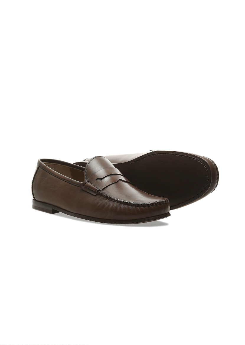 Brown Leather Casual Loafer - 3