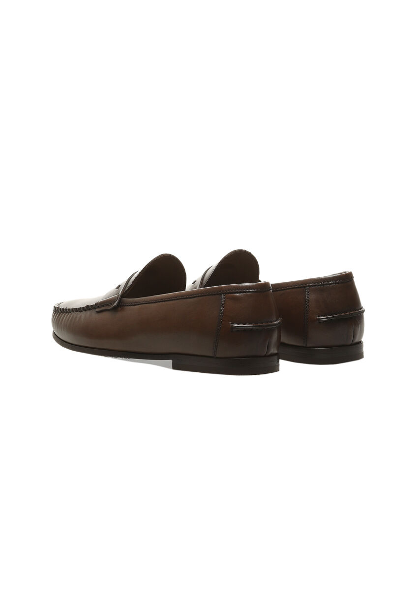 Brown Leather Casual Loafer - 4