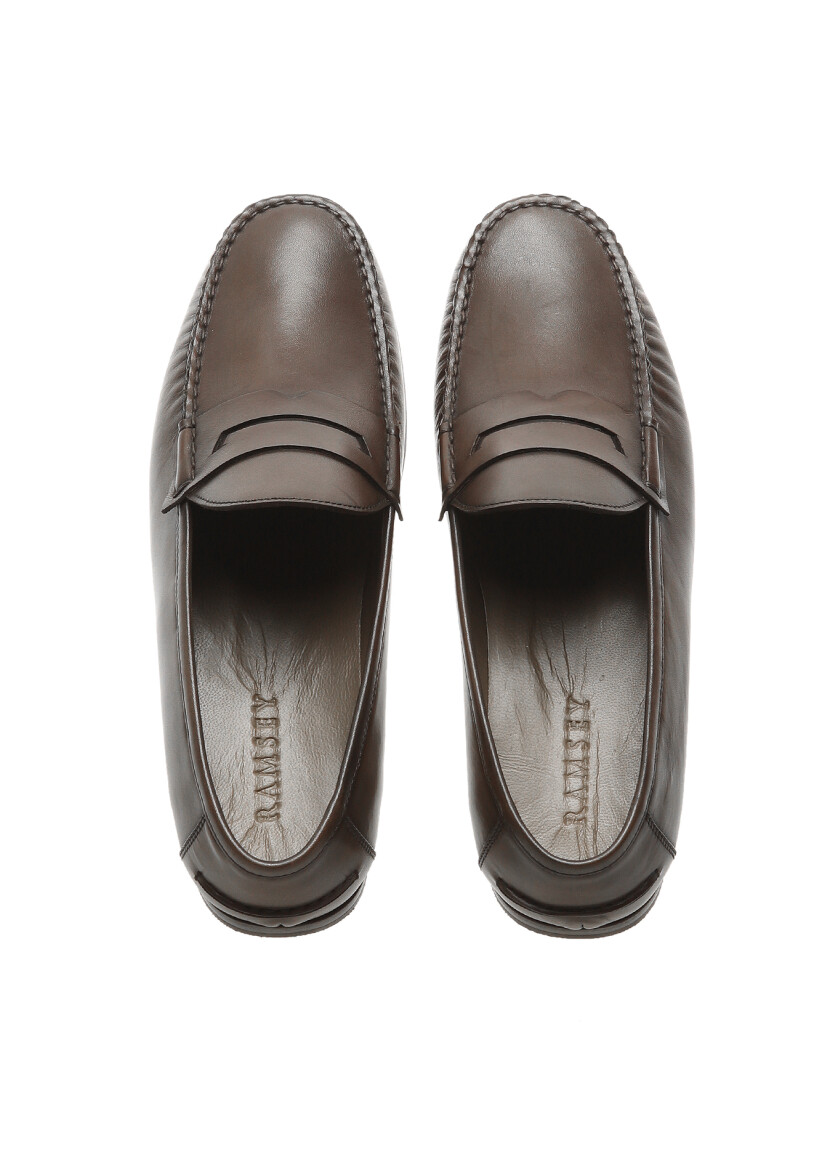 Brown Leather Casual Loafer - 5