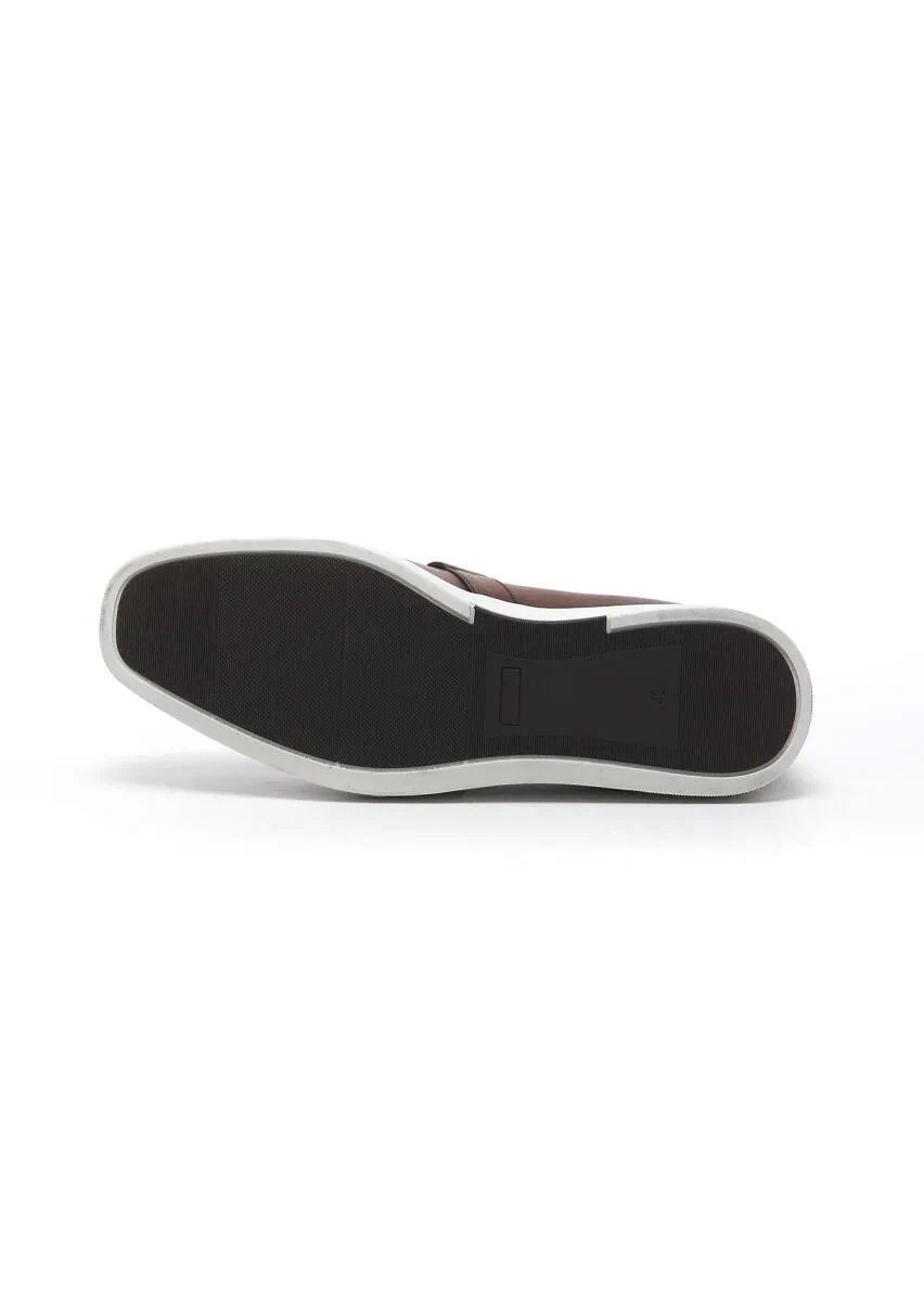 Brown Leather Casual Loafer - 5