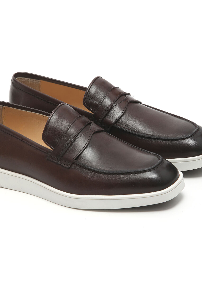 Brown Leather Casual Loafer - 3