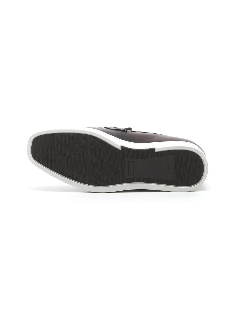 Brown Leather Casual Loafer - 5