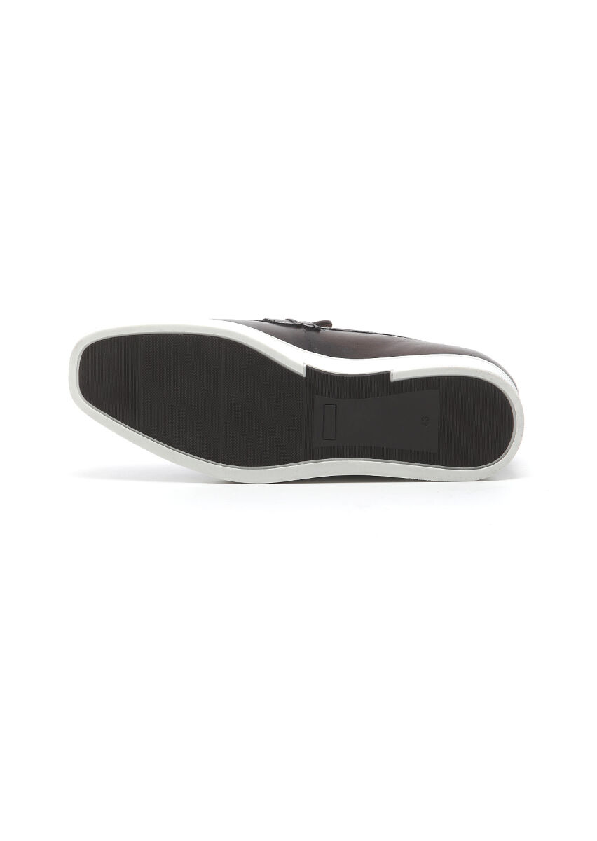 Brown Leather Casual Loafer - 5