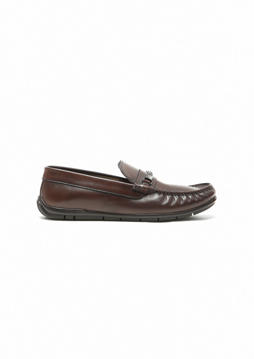 Brown Leather Casual Loafer - 1