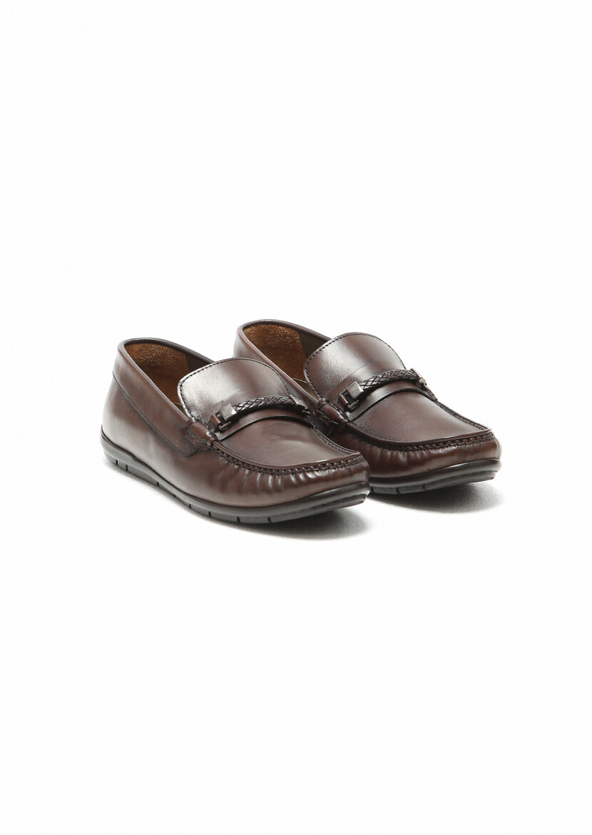 Brown Leather Casual Loafer - 2