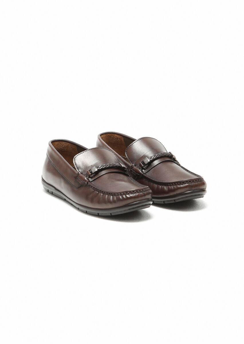 Brown Leather Casual Loafer - 2