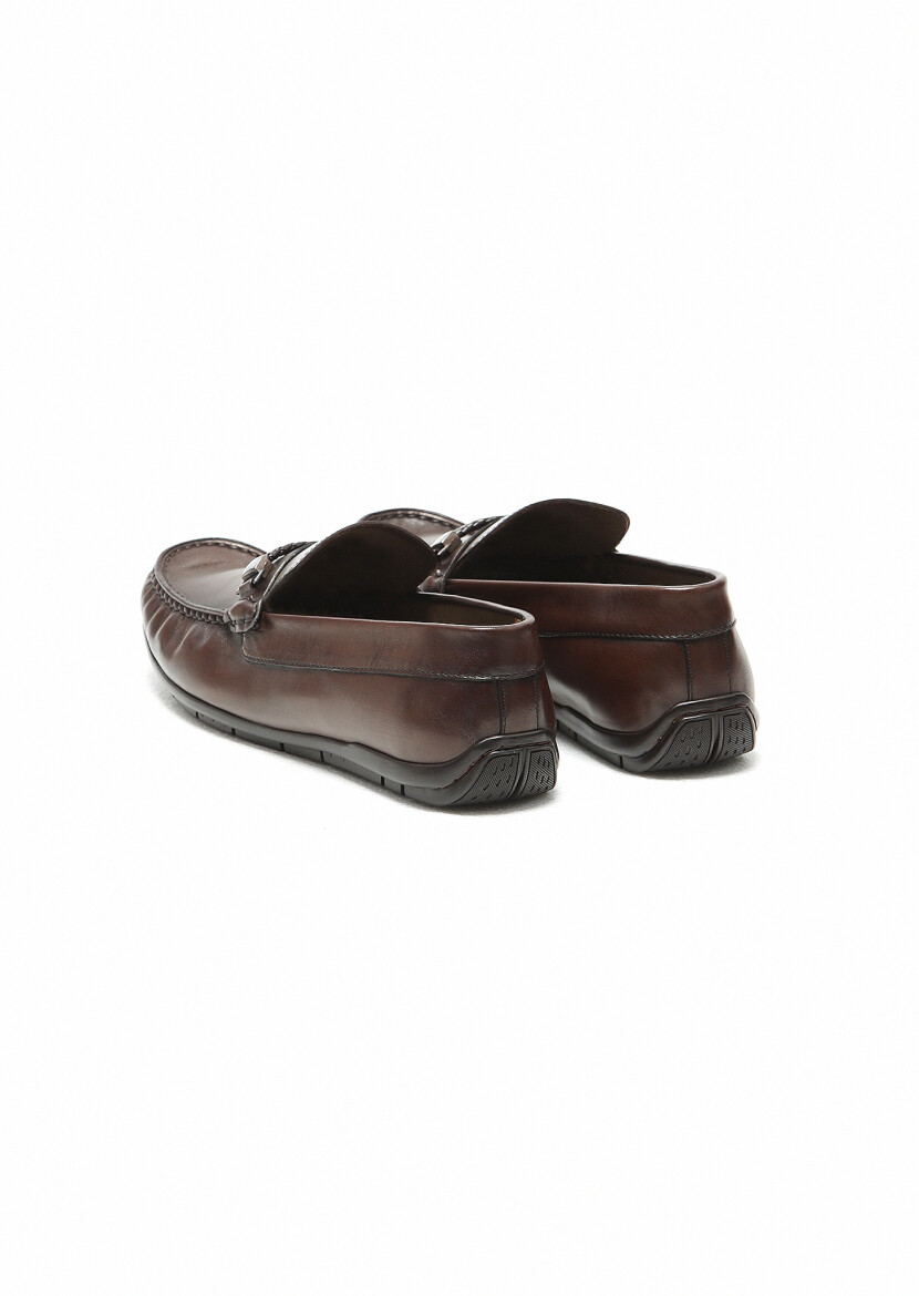 Brown Leather Casual Loafer - 4