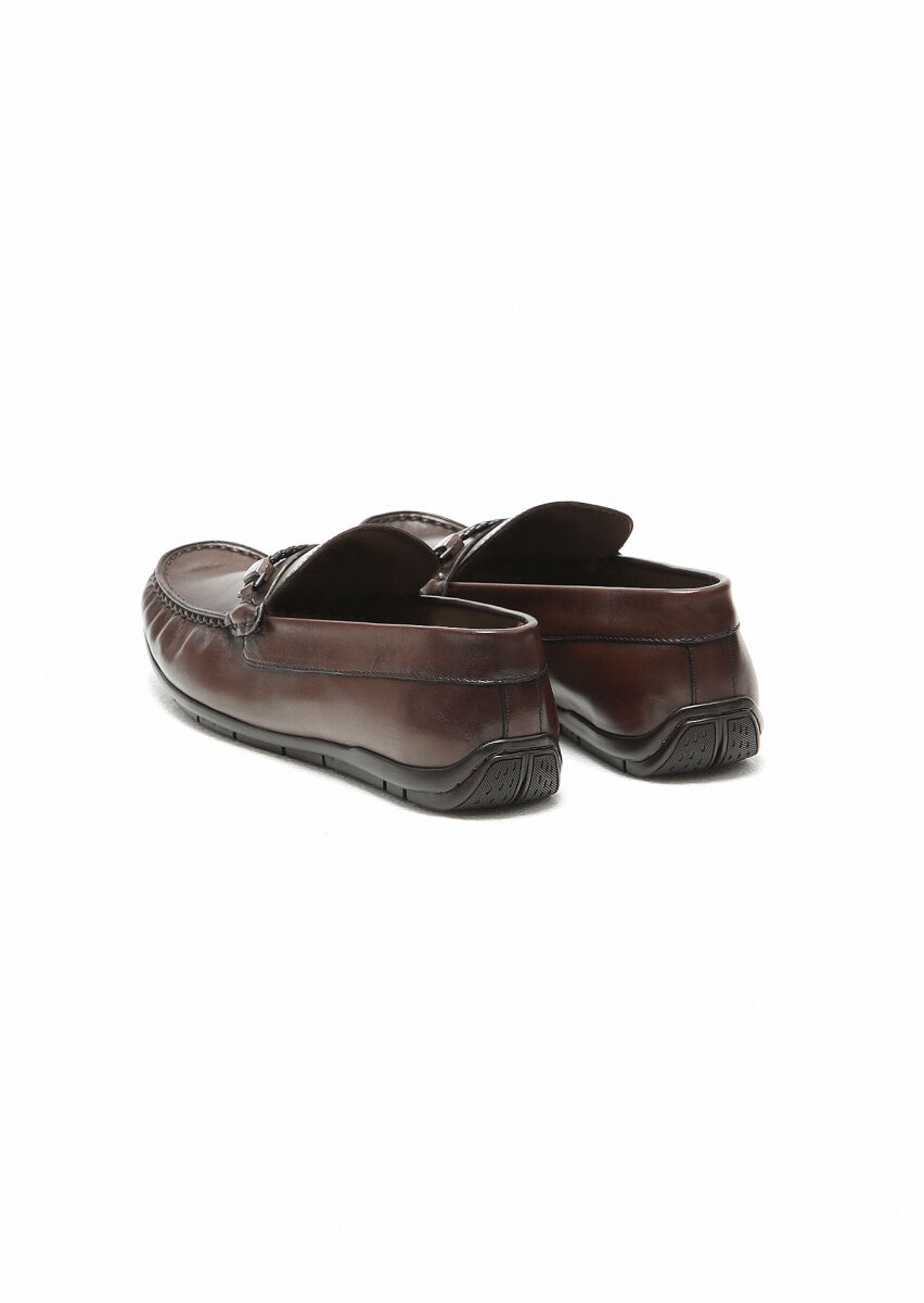 Brown Leather Casual Loafer - 4