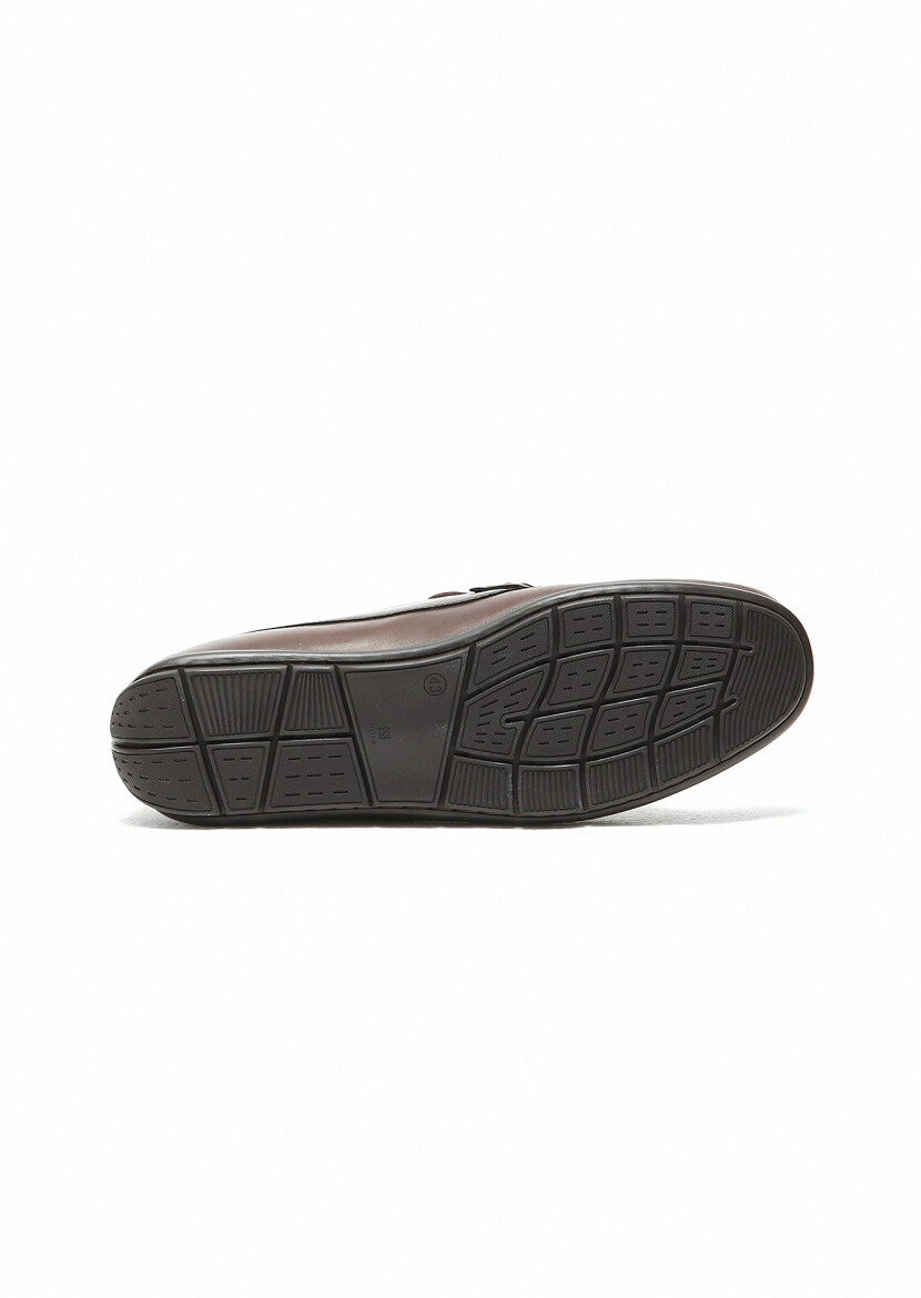 Brown Leather Casual Loafer - 5