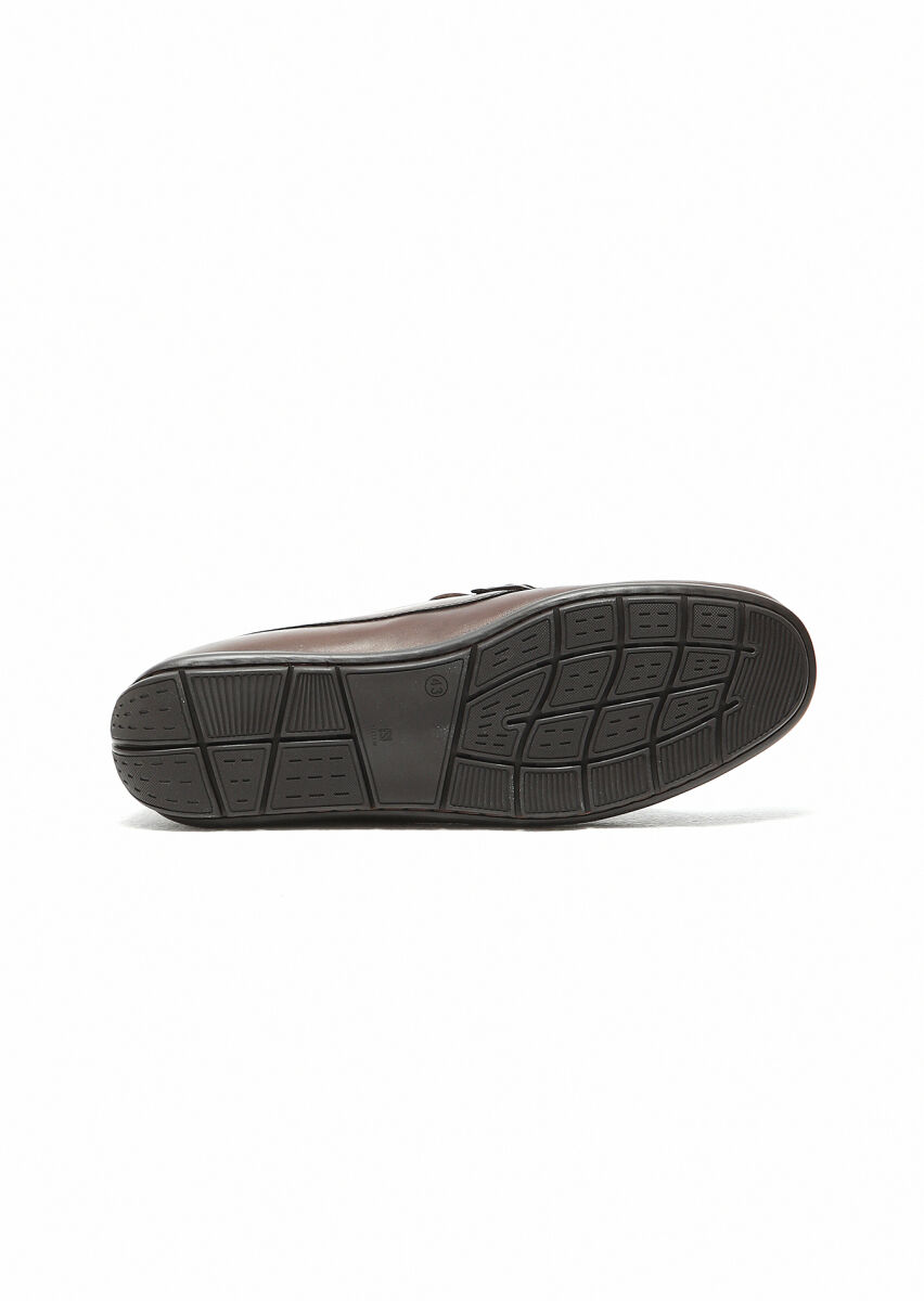 Brown Leather Casual Loafer - 5