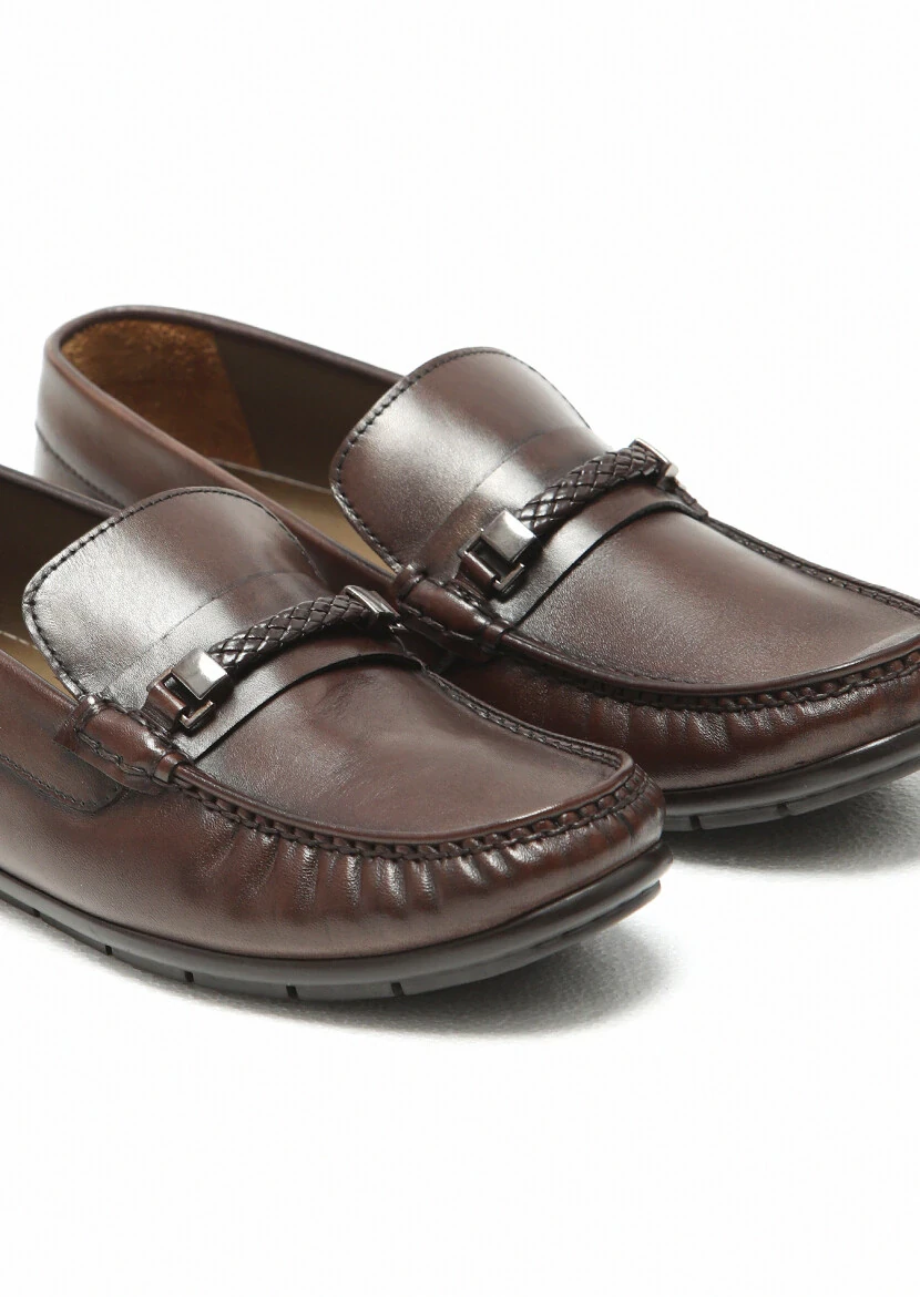 Brown Leather Casual Loafer - 3