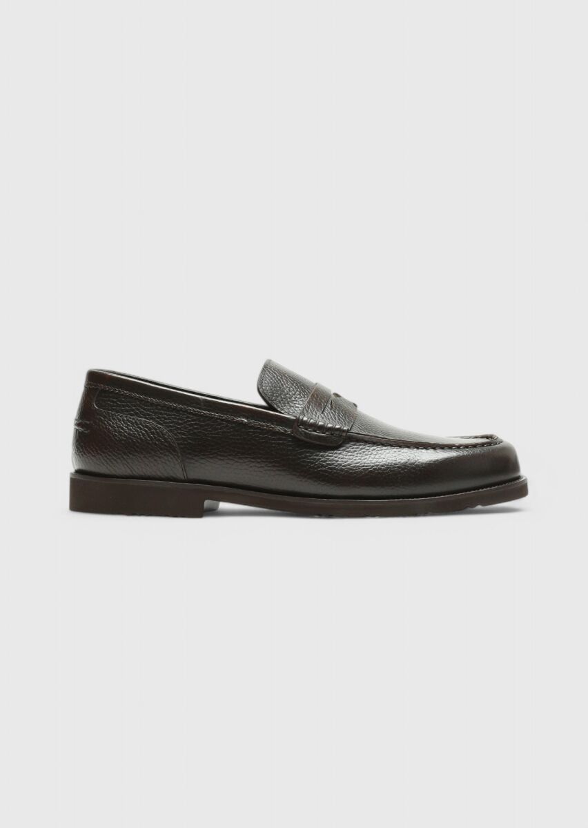 Brown Leather Casual Loafer - 1