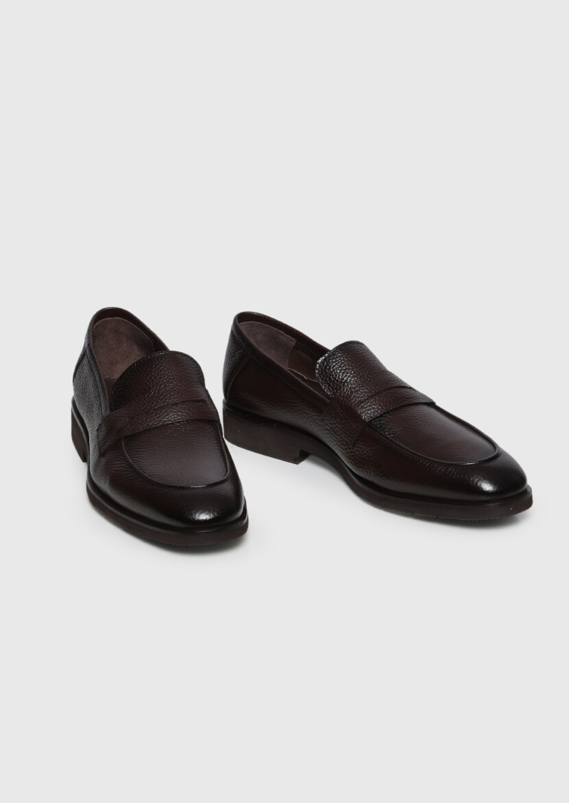 Brown Leather Casual Loafer - 3