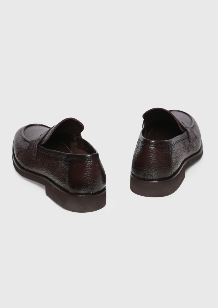Brown Leather Casual Loafer - 5