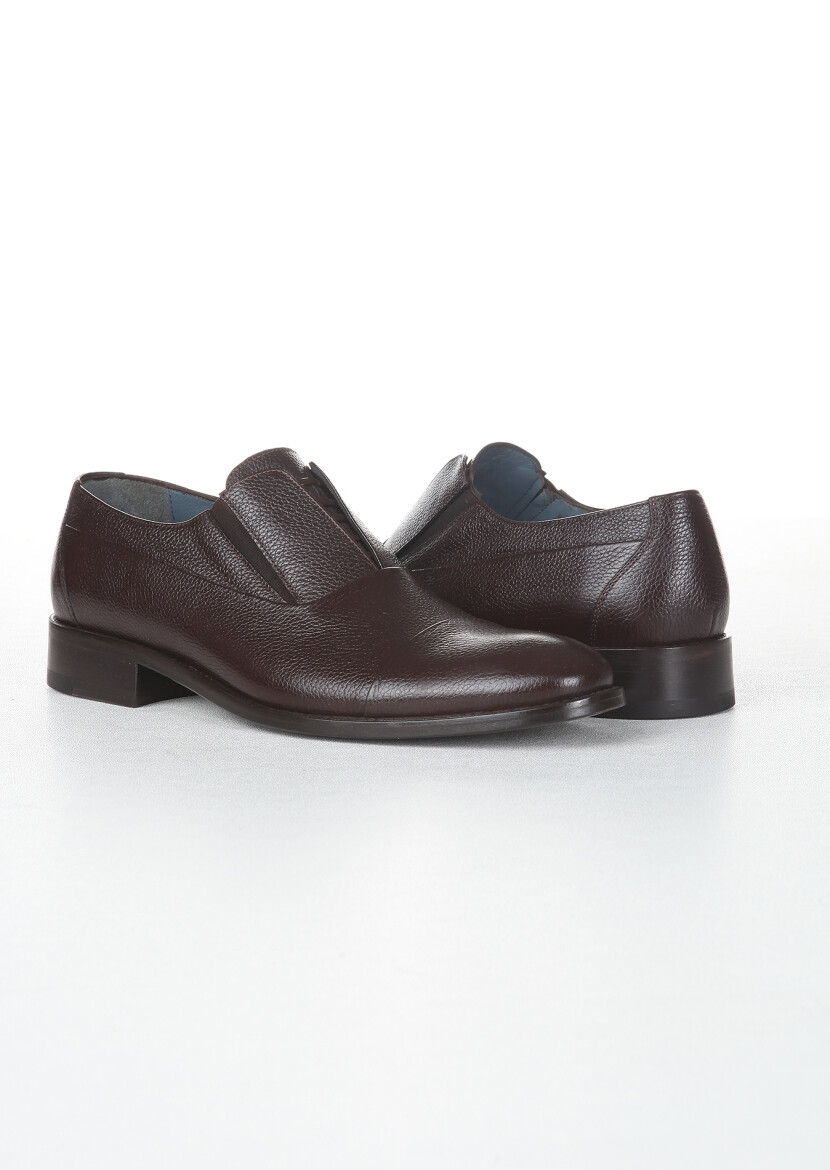 Brown Leather Casual Shoes - 3