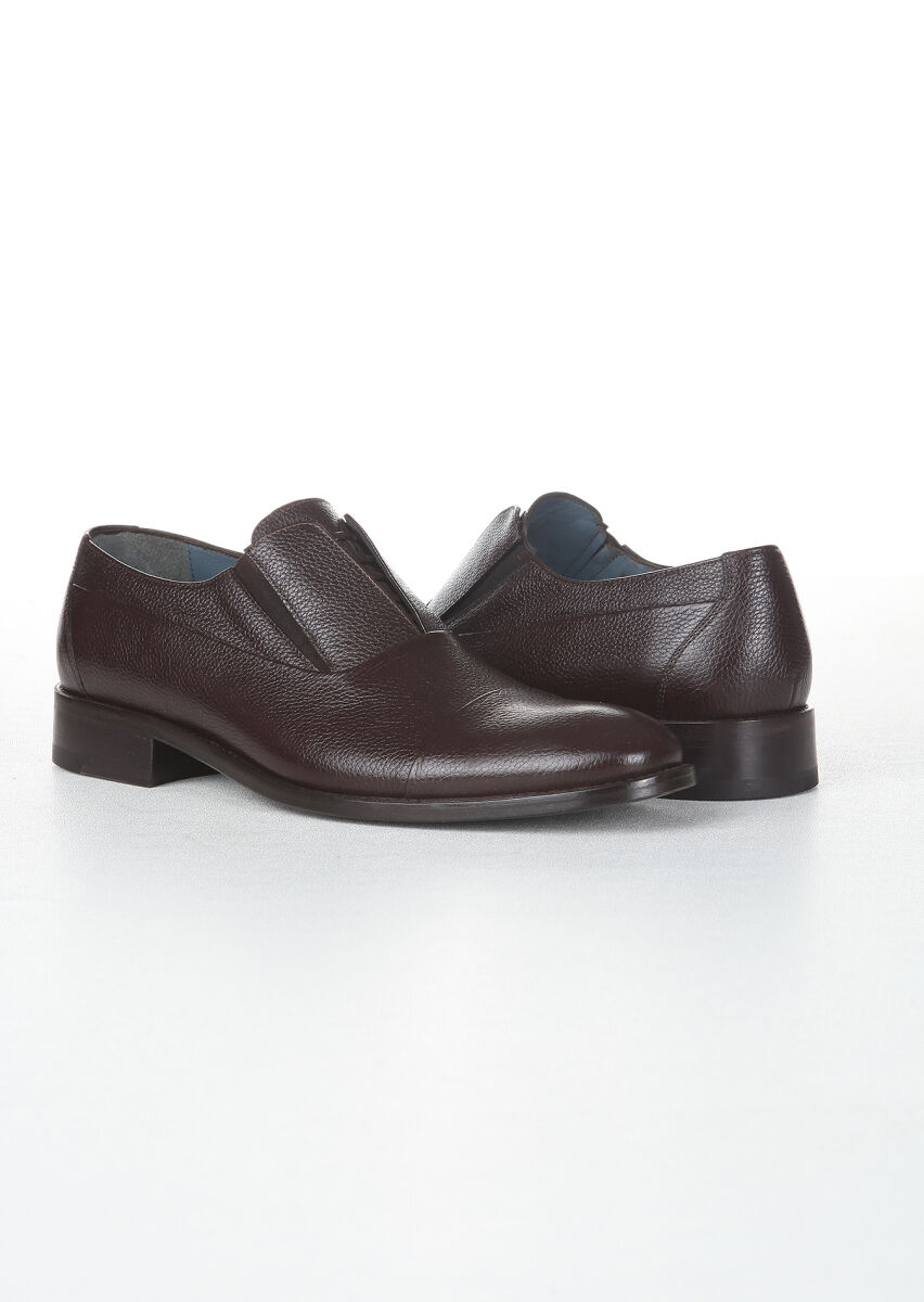Brown Leather Casual Shoes - 3