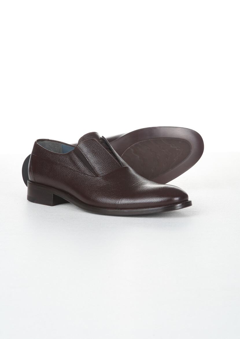 Brown Leather Casual Shoes - 4