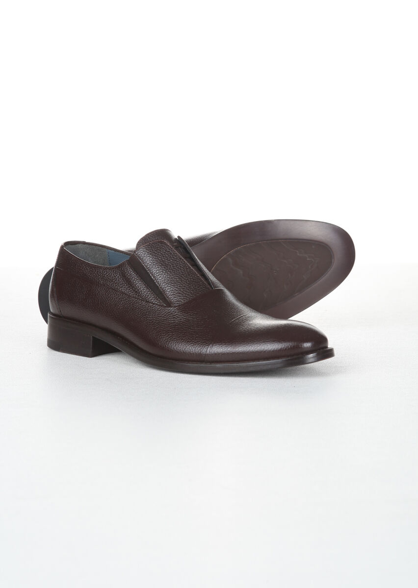 Brown Leather Casual Shoes - 4