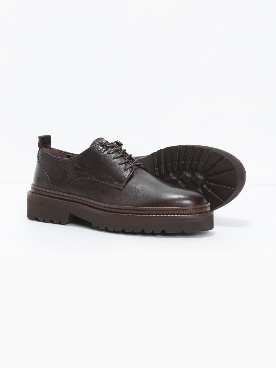 Brown Leather Casual Shoes - 4
