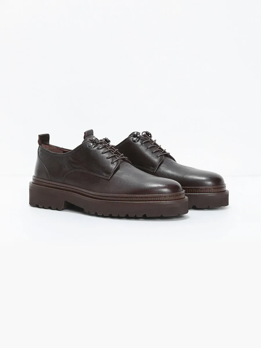Brown Leather Casual Shoes - 2