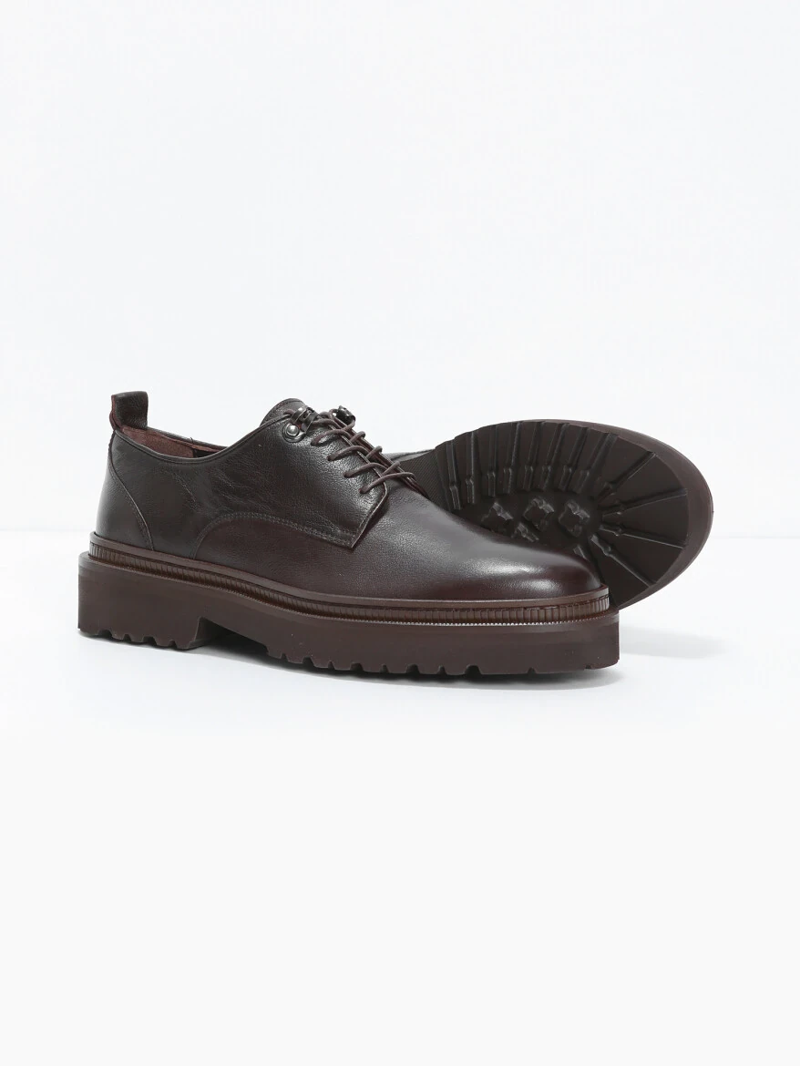 Brown Leather Casual Shoes - 4