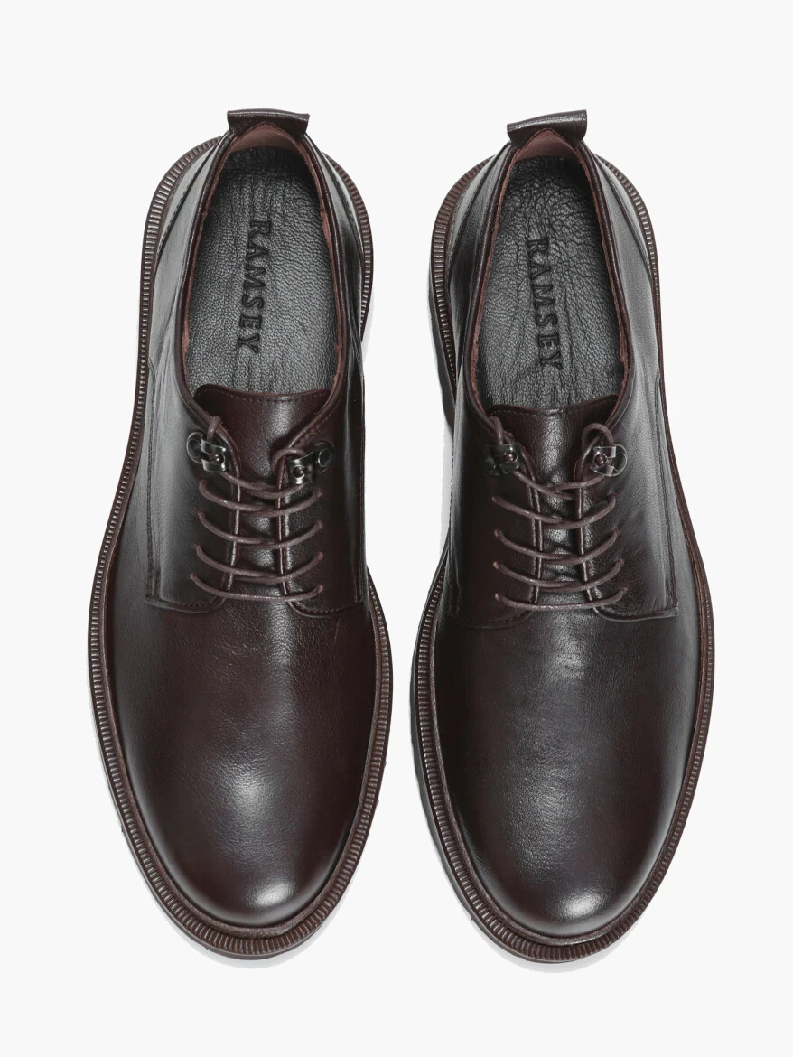 Brown Leather Casual Shoes - 5
